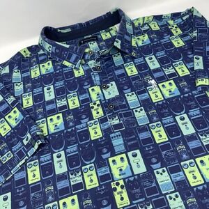 William Murray Golf "Pedal to the Metal" Polo Shirt Mens XL Guitar Pedals RARE